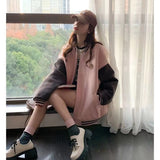 Womens Casual Loose-fit Crew-neck Jacket