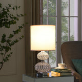 24" Chrome Filigree Cage Table Lamp with Acrylic Beads - Silver