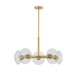 Modern Gold 5-Light Sputnik Chandelier with Clear Glass Shades - 26"