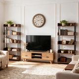 5-Tier Industrial Bookshelf - Open Rustic