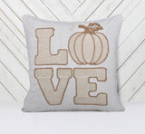 Love Pumpkin Embroidered Throw Pillow – Rustic