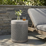 Outdoor Lightweight Round Concrete End Table