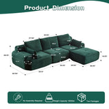 Large Fabric Sectional Sofa with Memory Foam Padding - Multiple Colors