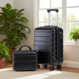 ABS Spinner Wheel Luggage Set with Combination Lock - Black