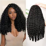 StariaHair 10A 180% Average Size Half Wig Burmese Curly Natural Black