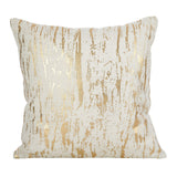Fennco Styles Distressed Metallic Foil Design Cotton Throw Pillow - Gold Throw Pillow for Couch, Living Room and Bedroom Décor