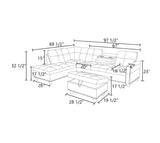 Reversible L-Shaped Sectional Couch with Storage Ottoman