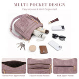 Crossbody Bags for Women, Vegan Leather Crossbody Purse, Multiple Pocket Daily Travel Shoulder Bag with Boho Strap