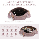 Crossbody Bags for Women, Vegan Leather Crossbody Purse, Multiple Pocket Daily Travel Shoulder Bag with Boho Strap