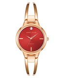 Women's Elegant Diamond Accent Watch – Stainless Steel Quartz Bracelet Watch