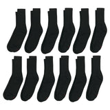 Hanes Mens Double Tough Socks, 12-pair Pack Crew Socks, White/Grey Foot Bottom, 6-12