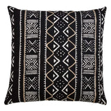 Fennco Styles Tribal Mud Cloth 100% Cotton Decorative Throw Pillow Cover & Insert 20 x 20 Inch - Black Geometric Pillow for Couch, Living Room and Bedroom Décor