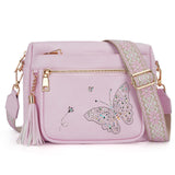 KITEVIUN Crossbody Bags for Women Trendy Leather Crossbody Purse Shoulder Handbags Butterfly Design