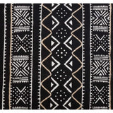 Fennco Styles Tribal Mud Cloth 100% Cotton Decorative Throw Pillow Cover 14 x 20 Inch - Black Geometric Pillow Case for Couch, Living Room and Bedroom Décor
