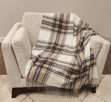 Fennco Styles Classic Plaid Pattern Fringe Throw Blanket 50" W x 60" L - Rustic Cozy Blanket for Home, Couch, Bedroom, Living Room, Office, and Holiday Décor