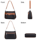 Over Earth Soft Genuine Leather Crossbody Bags for Women Medium Shoulder Purses Hobo Handbags with Multi Pockets