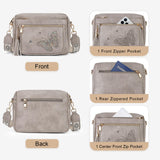 KITEVIUN Crossbody Bags for Women Trendy Leather Crossbody Purse Shoulder Handbags Butterfly Design