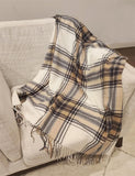 Fennco Styles Classic Plaid Pattern Fringe Throw Blanket 50" W x 60" L - Rustic Cozy Blanket for Home, Couch, Bedroom, Living Room, Office, and Holiday Décor