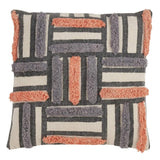 Fennco Styles Luxury Embroidery & Print Down Filled Decorative Throw Pillow 18" W x 18" L – Cotton Cushion for Bed, Couch, Sofa, Home Décor, Holidays, Housewarming