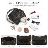 Crossbody Bags for Women, Vegan Leather Crossbody Purse, Multiple Pocket Daily Travel Shoulder Bag with Boho Strap