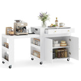72" Kitchen Island with Extendable Dining Table & Power Outlet
