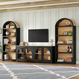3-Piece Retro TV Stand Set with Bookshelf for TVs Up to 70"