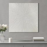 Luminous Burst Signature White Gloss Dimensional Resin Wall Art