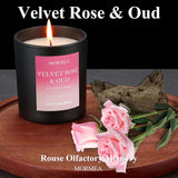 Scented Candles, Rose & Oud Aromatherapy Candles for Home Scented, Natural Soy Wax Candles, 8Oz Long Lasting Candle for Men & Women, Jar Candles for Birthday & Holiday
