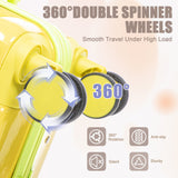 2-Piece Polycarbonate Spinner Wheel Luggage Set with Lock - Green & Yellow