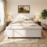Queen Size Upholstered Bed Frame with Thick Fabric