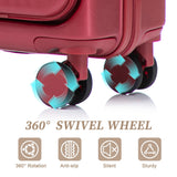 ABS Spinner Wheel Luggage Set with Combination Lock - Red