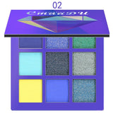 CMAADU Brand 9color Diamond Bright Eye Shadow Palette Matte Shimmer Glitter Eye Shadow Powder Cosmetic Party Makeup Kit
