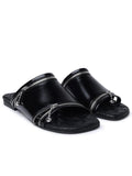 Burberry Black Leather Slippers Women