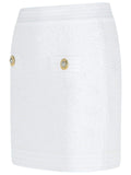 Balmain White Cotton Blend Miniskirt Women
