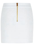 Balmain White Cotton Blend Miniskirt Women