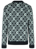 Casablanca Black Mohair Blend Monogrammed Sweater Men