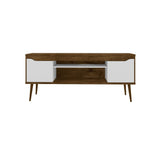 Modern Design TV Stand with Concealed Storage - White or Yellow