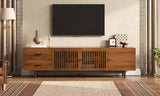 78-Inch TV Stand for 75–85 Inch TVs, Walnut MDF Media Console with Soft-Close Drawers