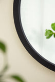 Circle Wall Mirror with Wooden Frame - Black, Light Brown, Dark Brown