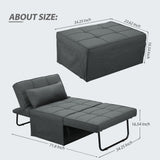 Ainfox 73inch Cloud Puff Convertible Sofa Bed White,4-in-1 Folding Sofa