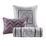7 Piece Tufted Comforter Set - Plum California King