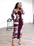 Tie-Dye Long Sleeve Maxi Dress