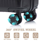 ABS Spinner Wheel Luggage Set with Cosmetic Case - Black