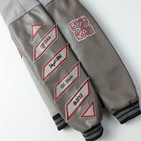 AC Milan Off-White Gray Varsity Wool Jacket