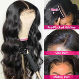 16 Inch Body Wave Lace Front Wigs Human Hair for Black Women 13X4 Body Wave Wigs Human Hair with Baby Hair 180% Density Human Hair Body Wave Lace Front Wigs Natural Color