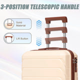 Beige 2-Piece Spinner Luggage Set with Hard Shell - Beige