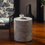 Modern Faux Concrete Round Corner Accent Table