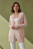 Longline Open-Front Cardigan | Oversized Knit with Patch Pockets