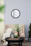 Circle Wall Mirror with Wooden Frame - Black, Light Brown, Dark Brown