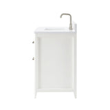 36 Inch Solid Wood Pre-Assembly Bathroom Vanity with US Power - White